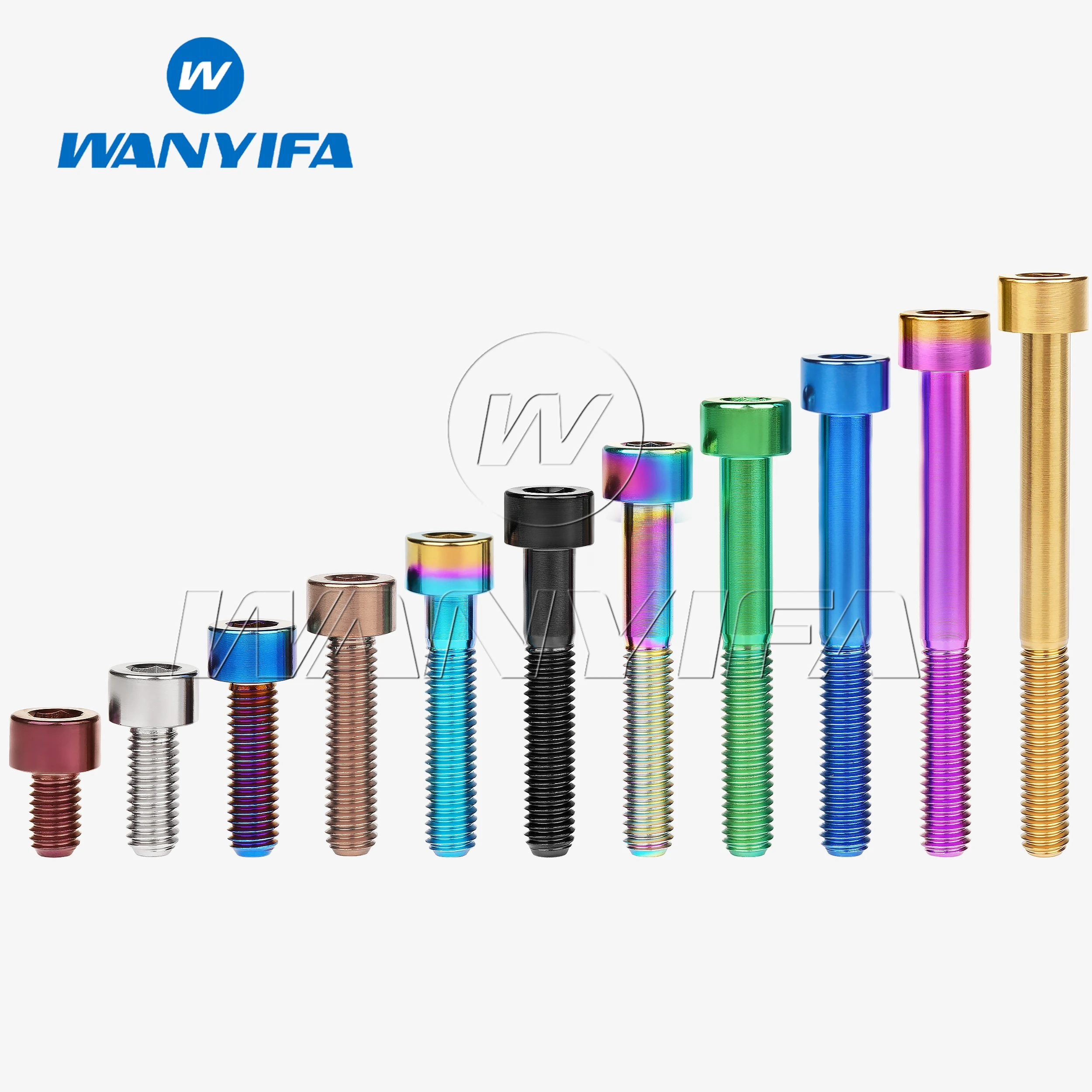 Wanyifa Titanium Ti Bolts M6 x 10 15 16 18 20 25 30 35 40 45 50 55 60 65mm Screw for Bicycle Headset Brake