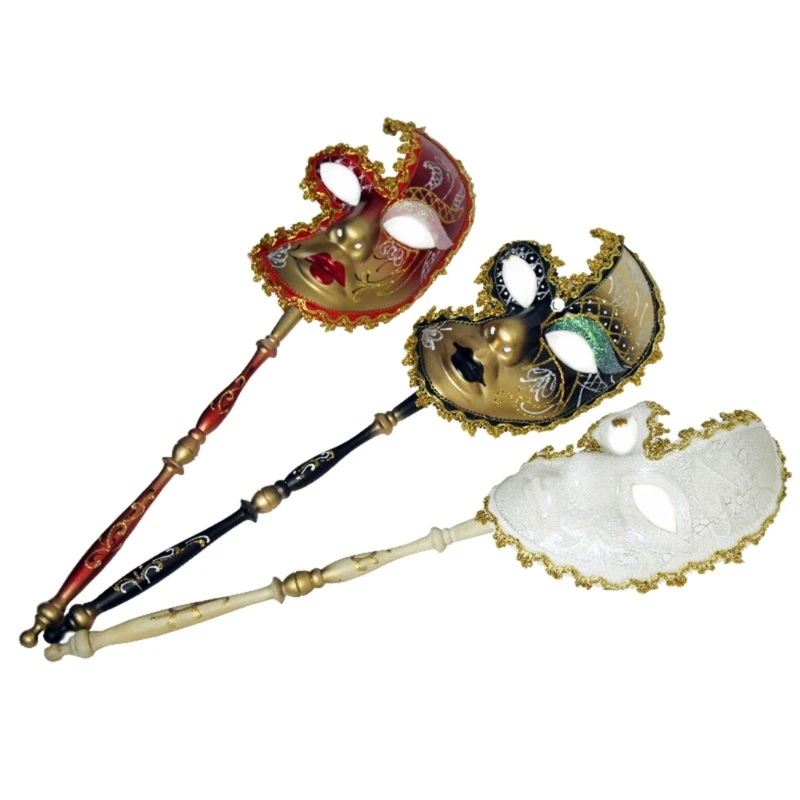 Mardi Gras Masker Maskerade Masker met Holding Venetianen Masker Carnaval Masker Halloween Kostuum Masker voor Feest