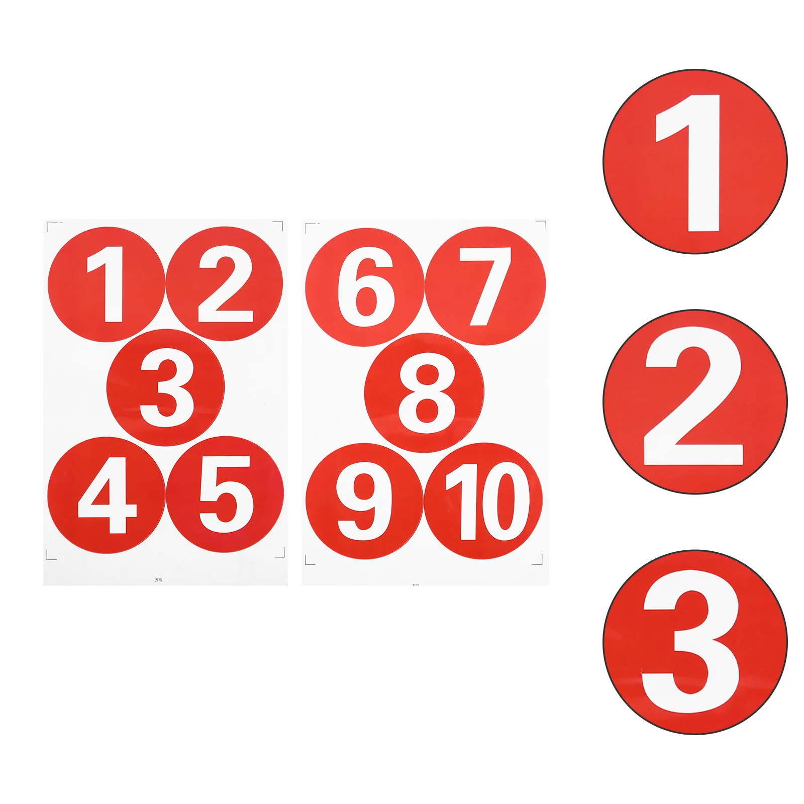 

2 Sheets Round PVC Serial Number Stickers Waterproof Easy Stick Remove No Residue Creative Gift for Party Decor