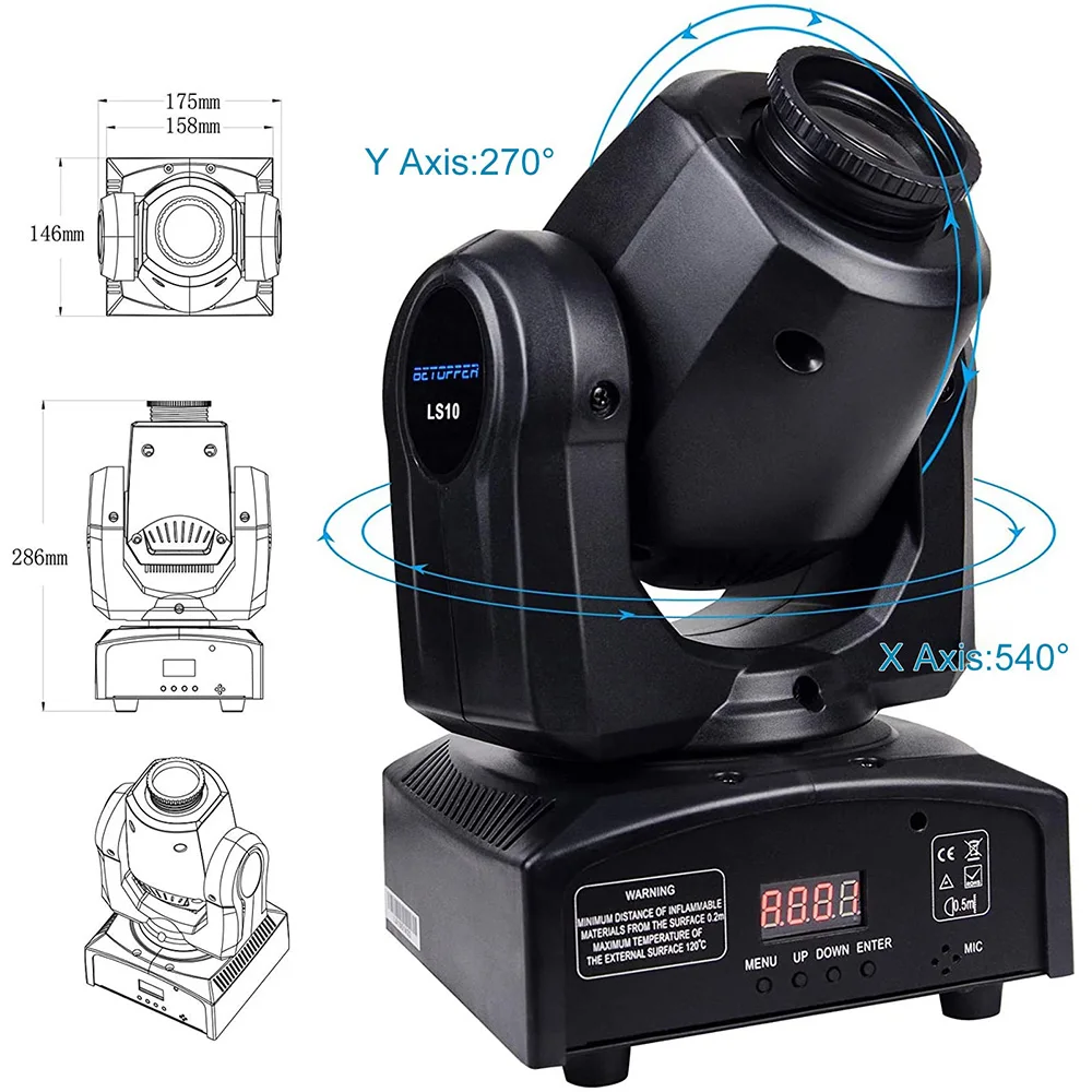 Big Dipper Mini LED Spot Beam Moving Head Dj Lights DMX  good visual Stage Light Effect Stroboscope For Bar Wedding Disco Party