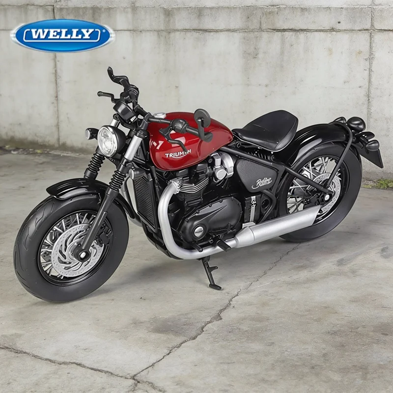 

WELLY 1:12 Triumph Bonneville Bobber, модель гоночного мотоцикла из сплава, литая под давлением металлическая уличная модель мотоцикла для отдыха, детские игрушки, подарок