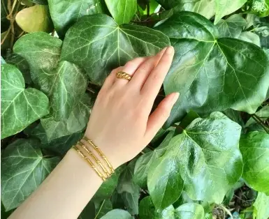 LUXUSTEEL Bamboo Joint Cuff Bracelets Bangles Women's Stainless Steel 18k Golden Plated No Fade Bangles Casting Aesthetic Couple