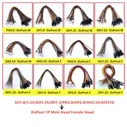 10 adet SH1.0/1.25/GH1.25/1.5/PH2.0/HY2.0/2510/XH2.54 DuPont 2.54-1P erkek ve dişi teller Anakart bağlantı kablosu