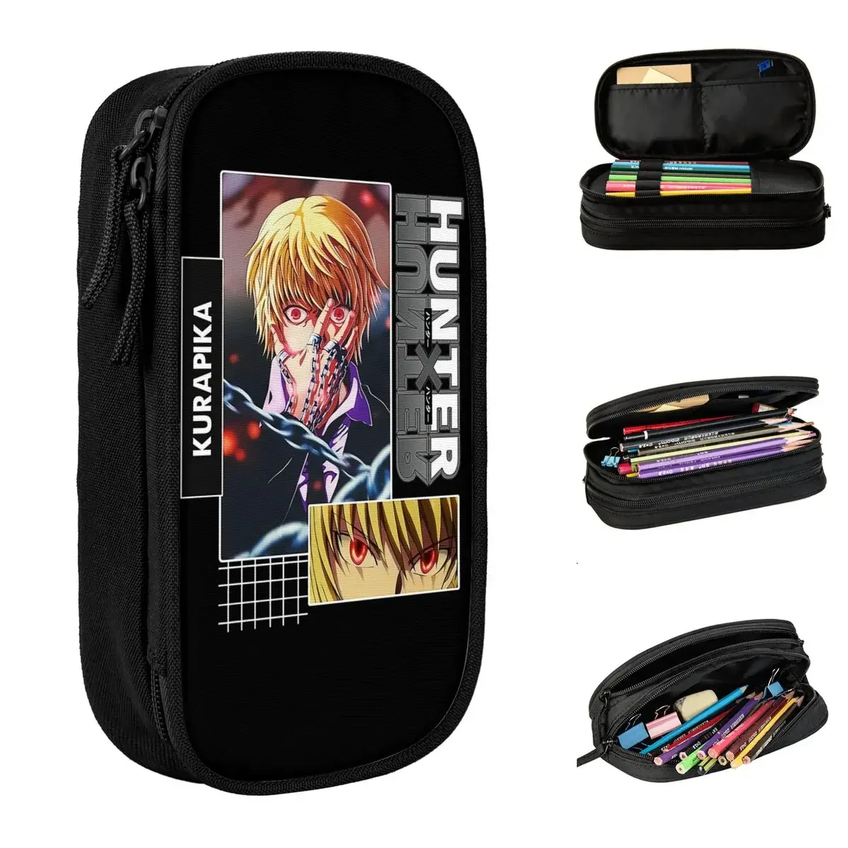 

Kurapika HXH Anime Hunter X Hunter Pencil Cases Pencilcases Pen Holder Kids Large Storage Bags Office Gift Stationery