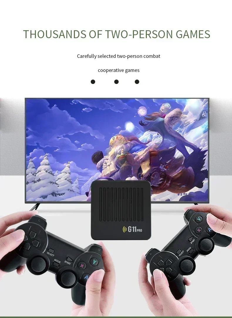 G11 Pro Console per videogiochi 4K HD 2.4G 256GB Controller wireless Emuelec4.3 S905X2 Doppio sistema Famiglia Gamebox Gioco 60000 integrato