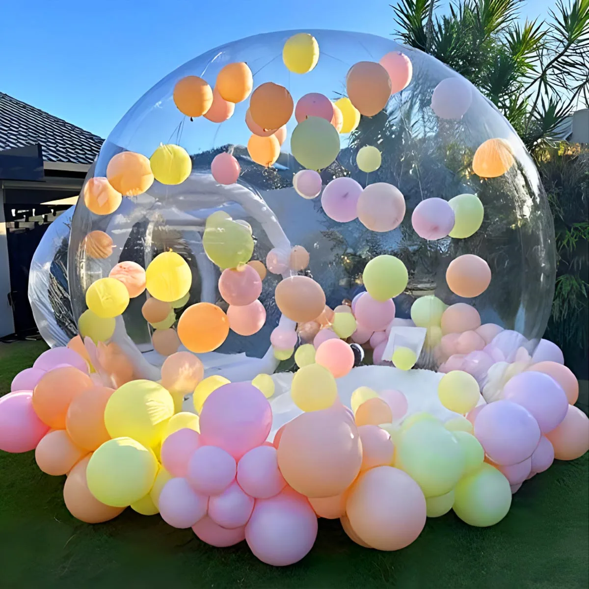 NAIRBAG 10ft aufblasbares Blasenballon-Hauszelt, Blasenhaus, Luftkuppelzelt, Gartenzelt mit Gebläsepumpe für Hochzeit und Party