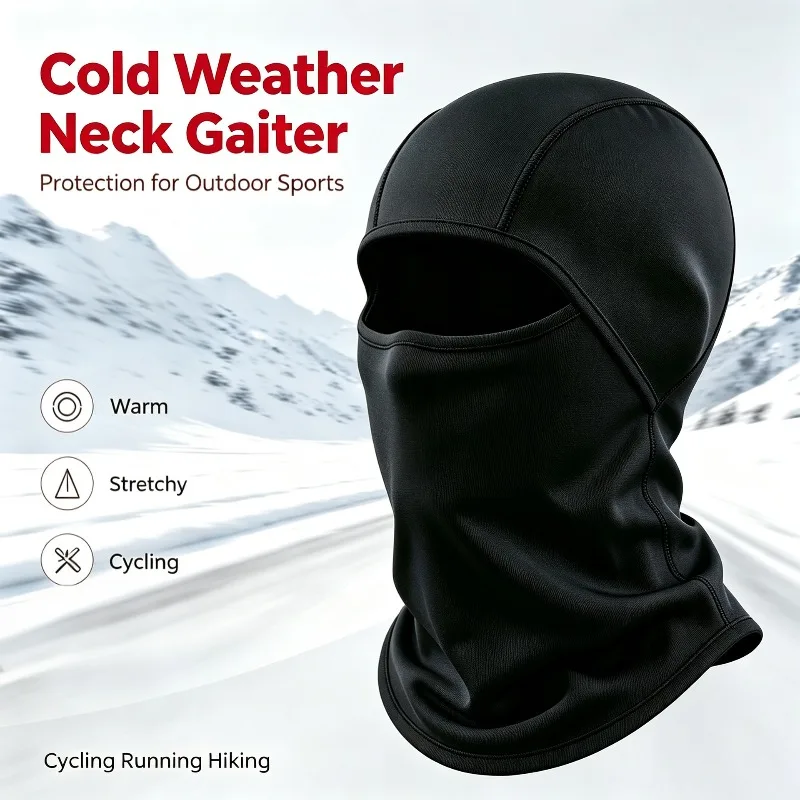 Winter Autumn Warm Velvet Fleece Windproof Face Mask Neck Scarf for Outdoor Bicycle Cycling Cold Weather Riding Protection