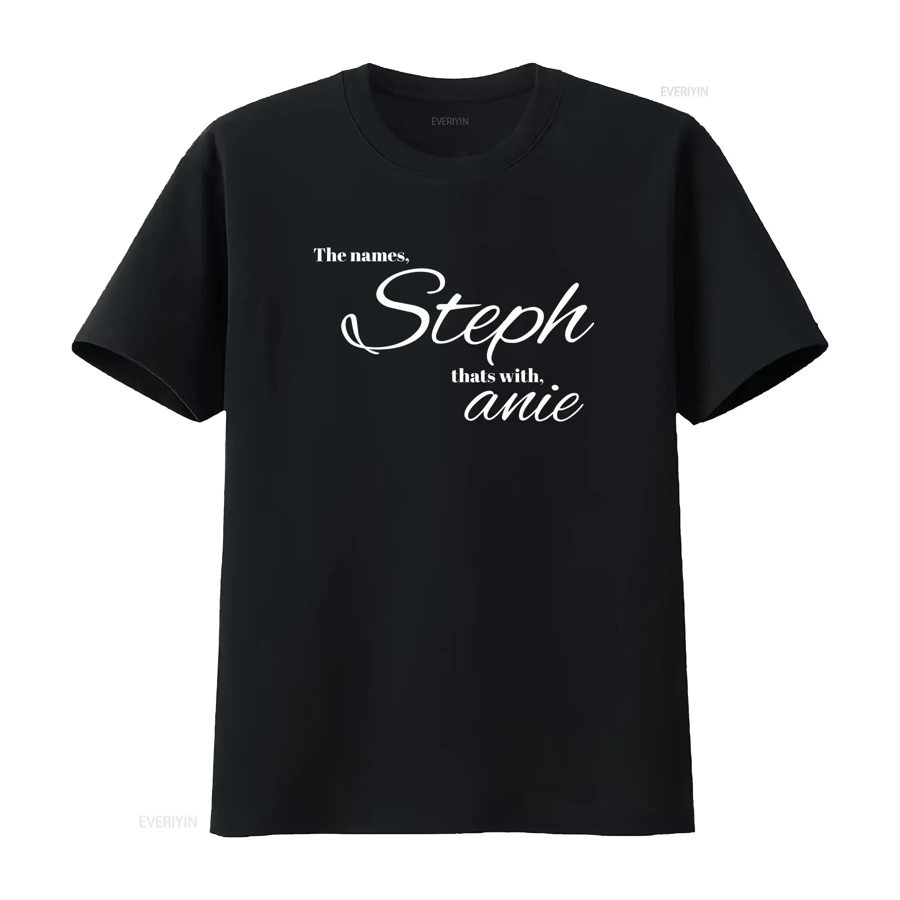 Names steph with anie Jersey  T Shirt vintage Washed Top For Everyday Wear designer clothes Breathable streetwear Stylish