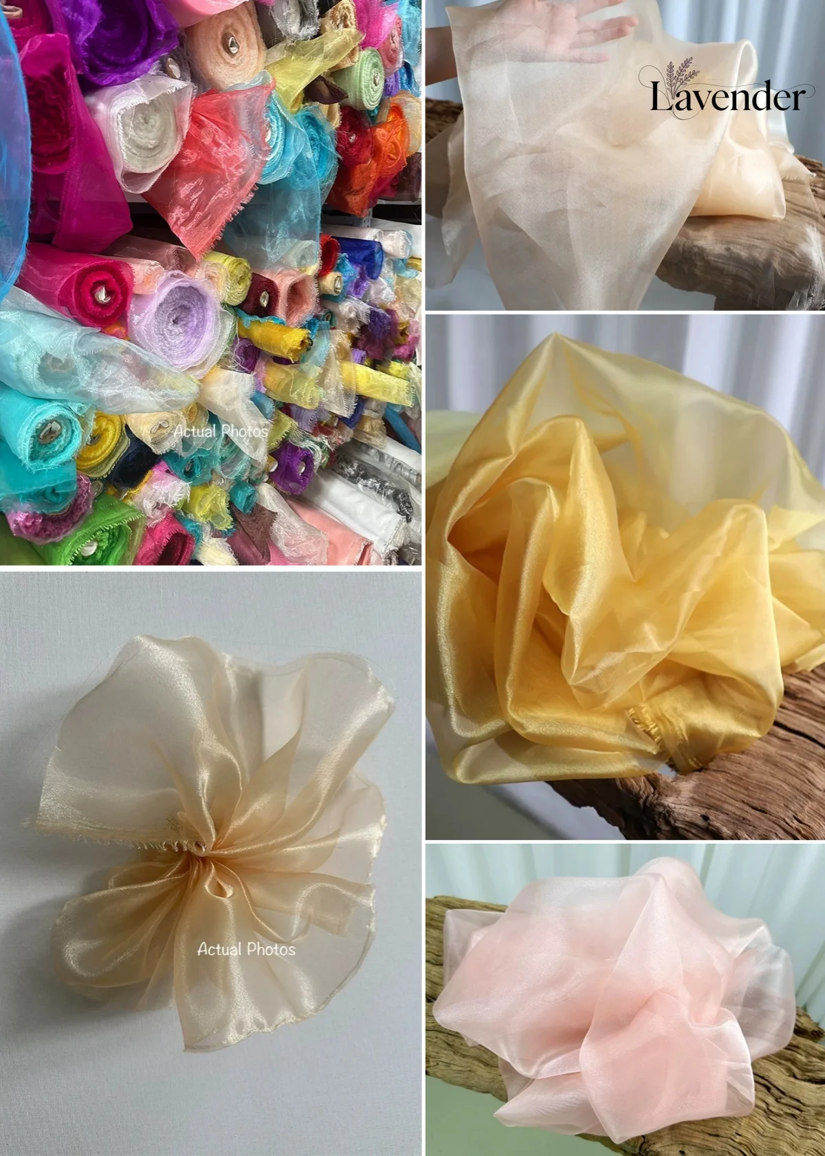 Water Shine Slightly Stiff Organza Fabric Decorative Material for Wedding Event Photoshoot Backdrop Creative Design DIY Fabric
