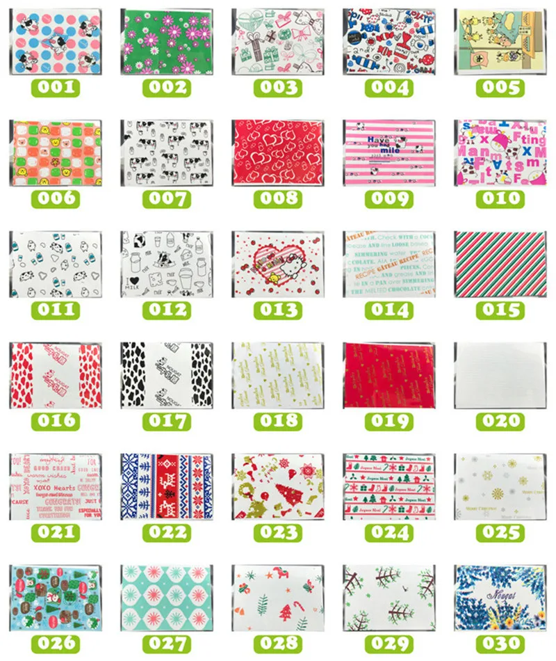 100 Stück Bunt Bedrucktes Ölpapier DIY Handgemachte Nougat-Bonbon-Verpackung Milchtaffel-Umhüllung Party-Dekoration – Detail 7