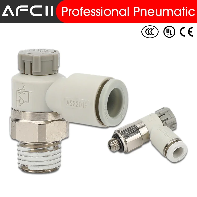 

10PCS/Lot SMC Type Speed Controller with One-touch Fitting Meter-out Throttle Valve Pneumatic Fitting AS1201F AS2201F 3201F