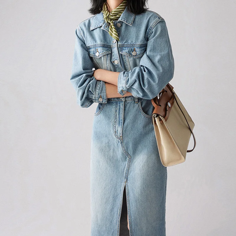 

Весеннее женское платье с длинным рукавом, уникальный дизайн, винтажное платье средней длины, модное и элегантное