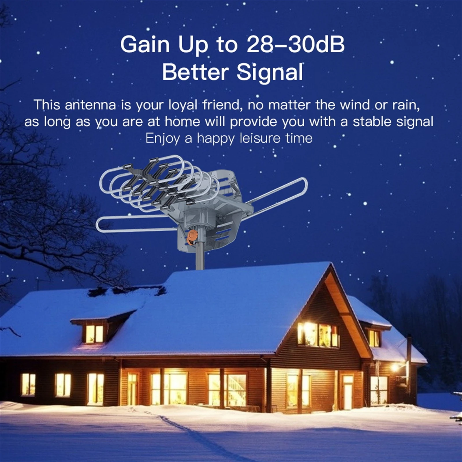 28-36db 360 ° UV-Dualband-Außenantenne mit schwarzem Ständer