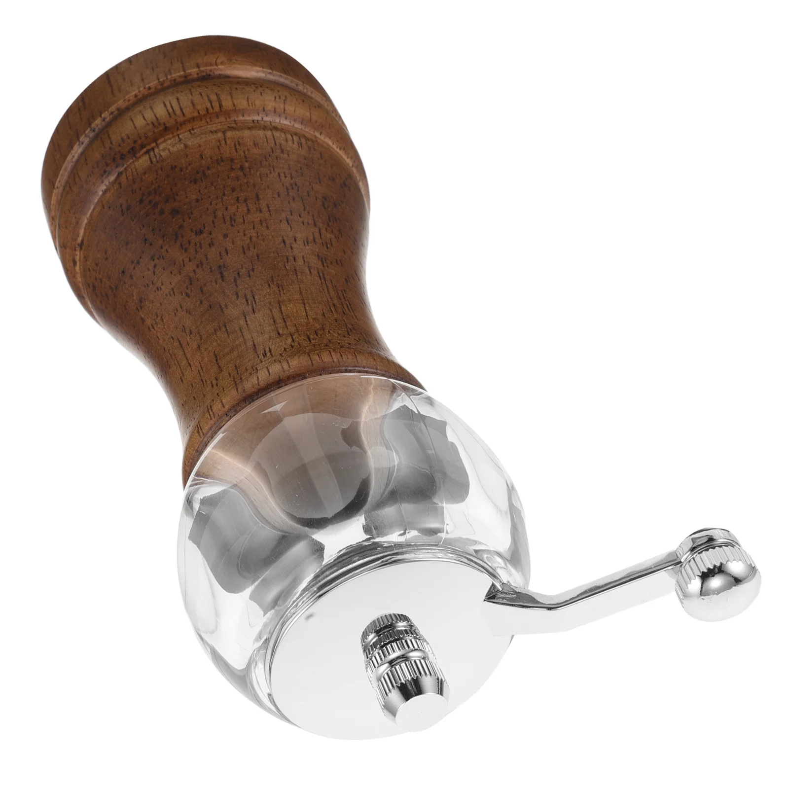 

Manual Pepper Grinder Hand Crank Kitchen Bbq Transparent Acrylic Wood Salt Pepper Mill Refillable Seasoning Tool