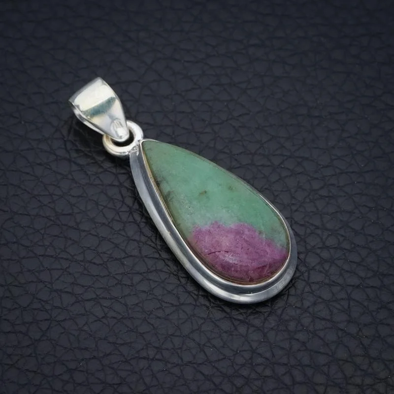 

StarGems Zoisite Handmade 925 Sterling Silver Pendant 1.5" F4630