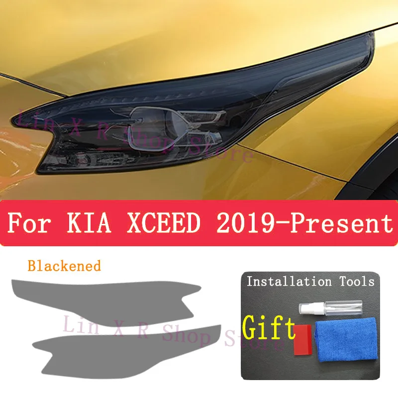 For kIA XCEED 2019 2021 2022  Car Exterior Headlight Anti-scratch Front Lamp Tint TPU Protective Film Repair Accessories Sticker