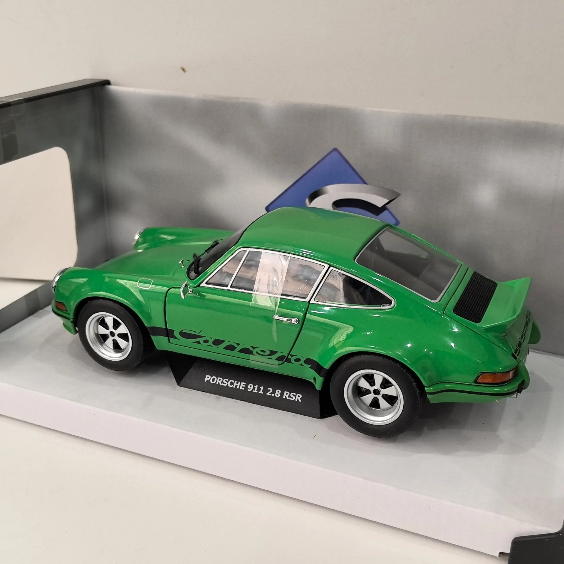 دييكاست سوليدو 1/18 مقياس بورش 911 RSR 2.8 1973 بورش سبيكة سيارة نموذج تحصيل لعبة هدية تذكارية عرض حلية