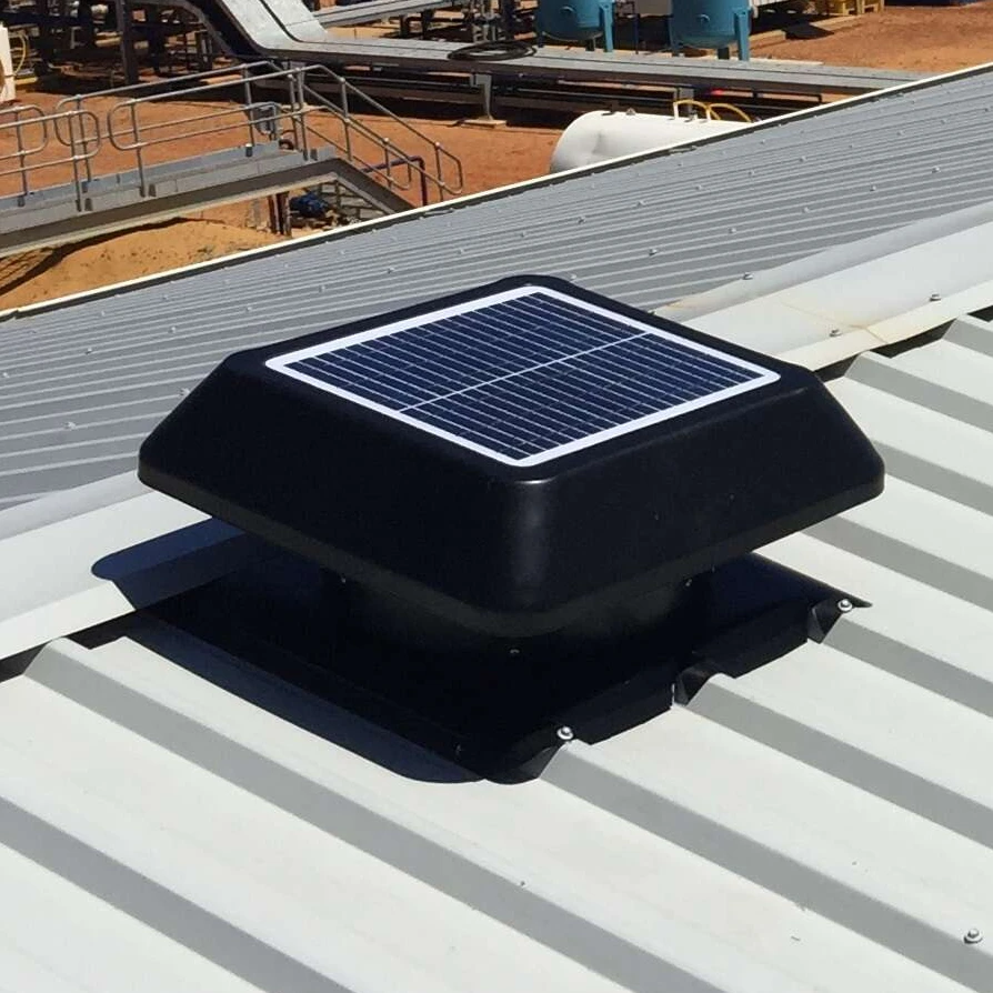 25W 14 Inch Smart Solar Attic Axial Roof Exhaust Fan Wall-Mounted Eco-friendly DC Ventilation Customizable OEM Heat Extractor