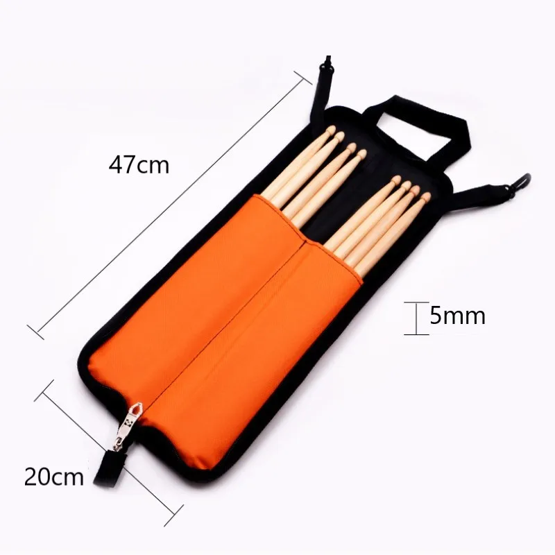 Portable Drum Stick Bag Canvas Cloth Drumstick Case Handbags Carrying Strap Percussion Instrument Storage Pouch