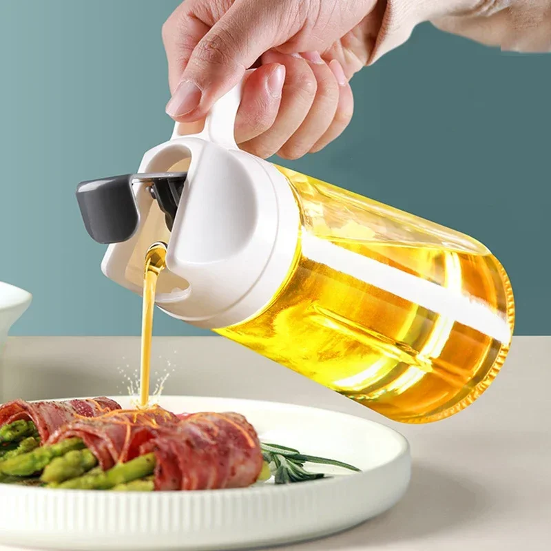 

Glass Storage Oil Bottle Tank Automatic Opening and Closing Seasoning Vinegar Olive Oil Dispenser Container Kitchen Accessory