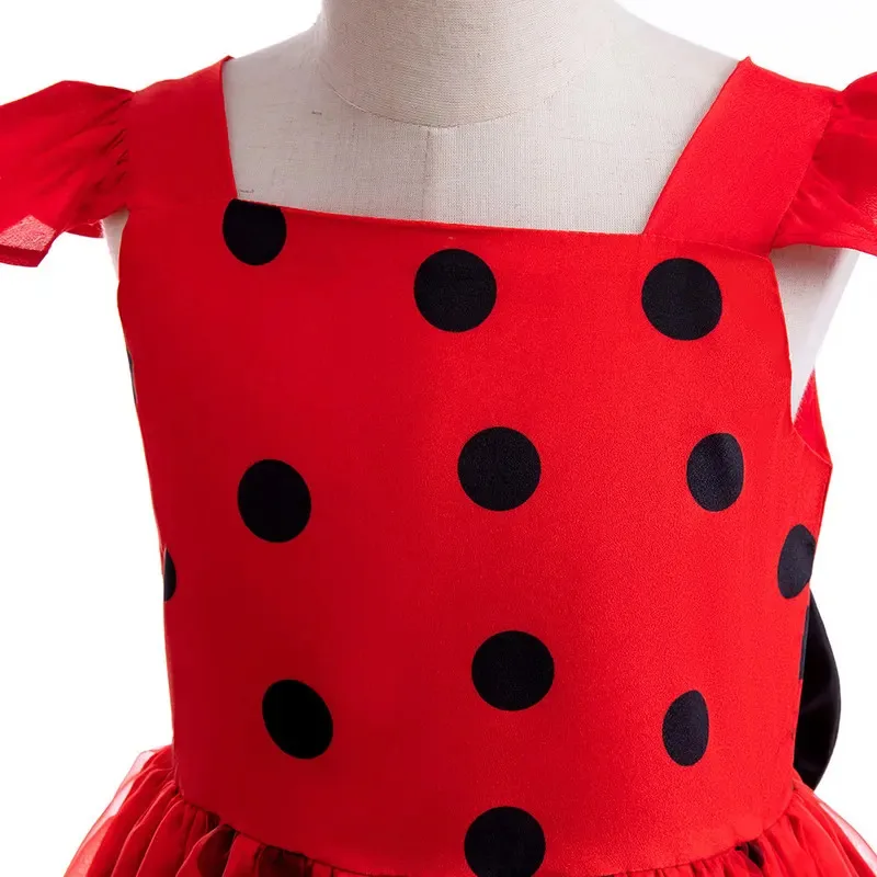 เด็กวัยหัดเดินชุดด้วงน้อย Ladybug คอสเพลย์เครื่องแต่งกายหน้ากากวิกผมต่างหูเด็กฮาโลวีนเครื่องแต่งกายแฟนซีเด็กชุดปาร์ตี้