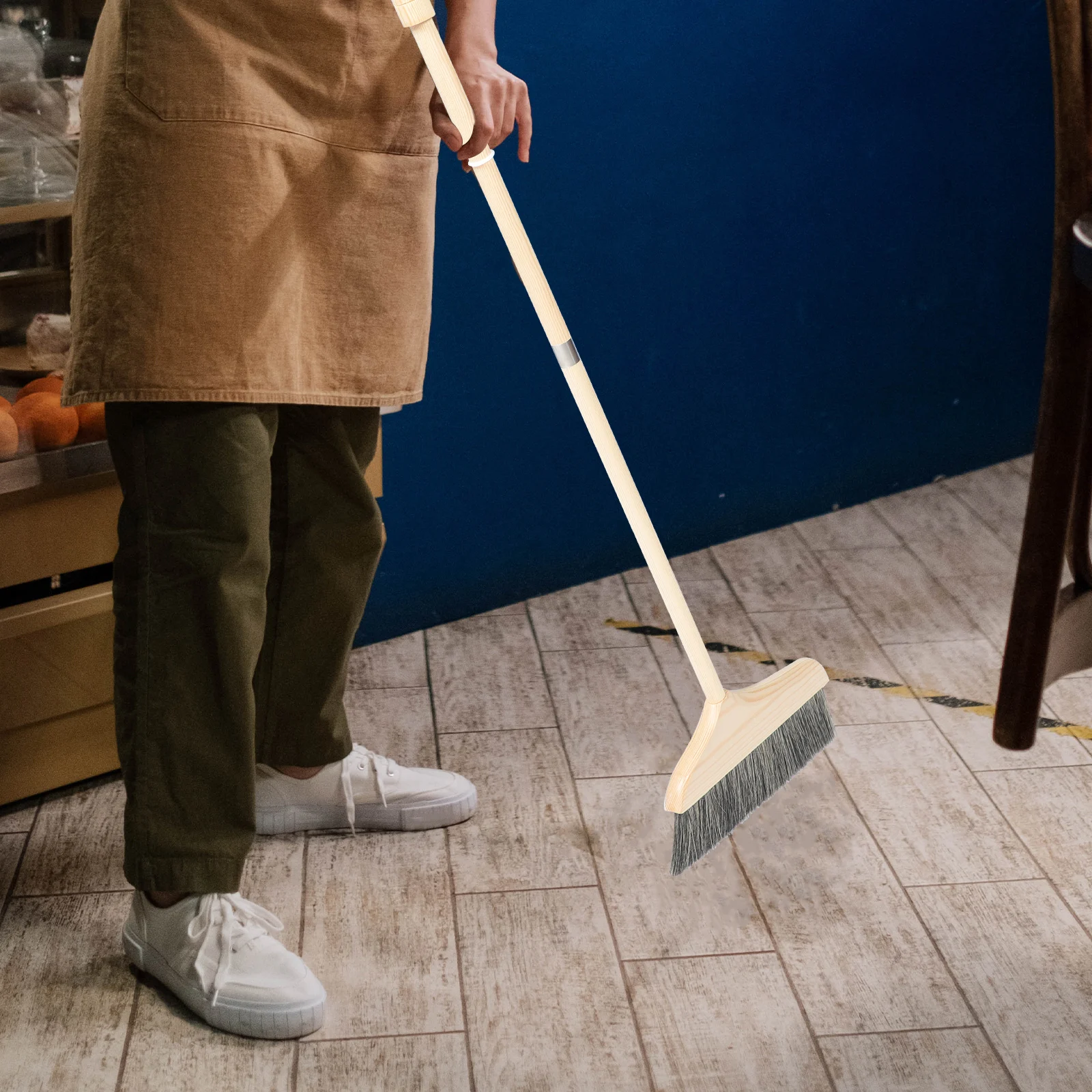 

Soft Broom Khaki Dust Long Handle Carpet Indoor Floor Handled Bristle Hair Cleaning