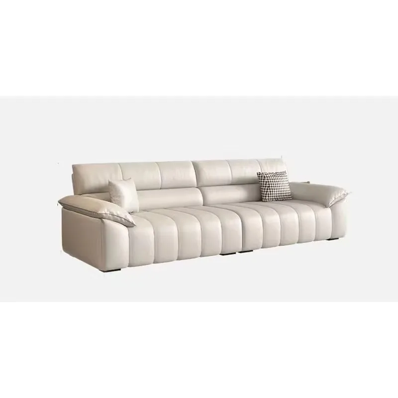 Sofa Set Luxury Home Furniture Italian Leather Black Fabric 3 Seater Sofas