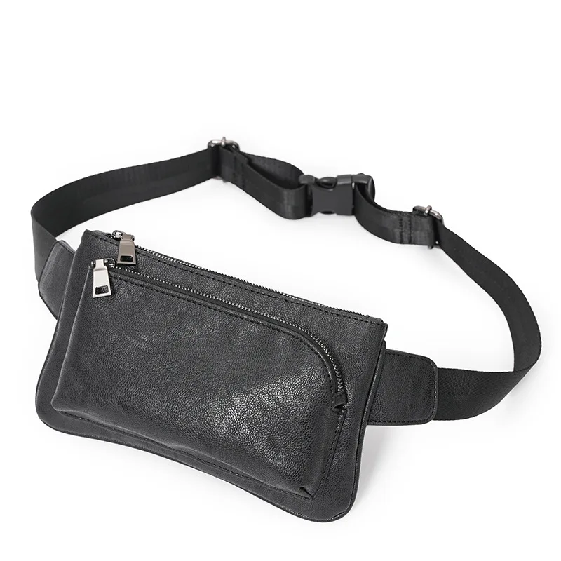 Picture 7: Men's pu leather chest bag, multi-functional mobile phone collection, multi-purpose square cash register work portable waist bag