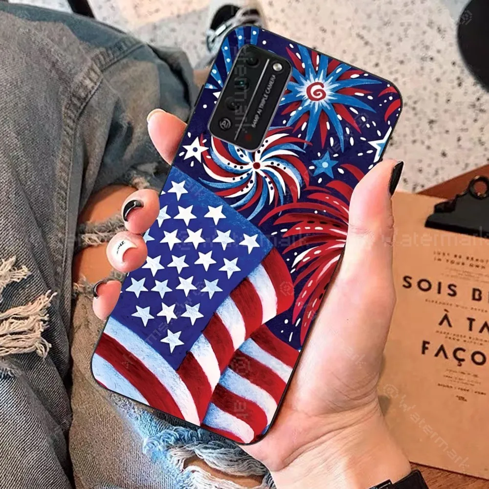 Celebrating Independence Day Party in the United States Phone Case For Huawei Honor 10 lite 9 20 7A 9X 30 50 60 70 pro plus Soft