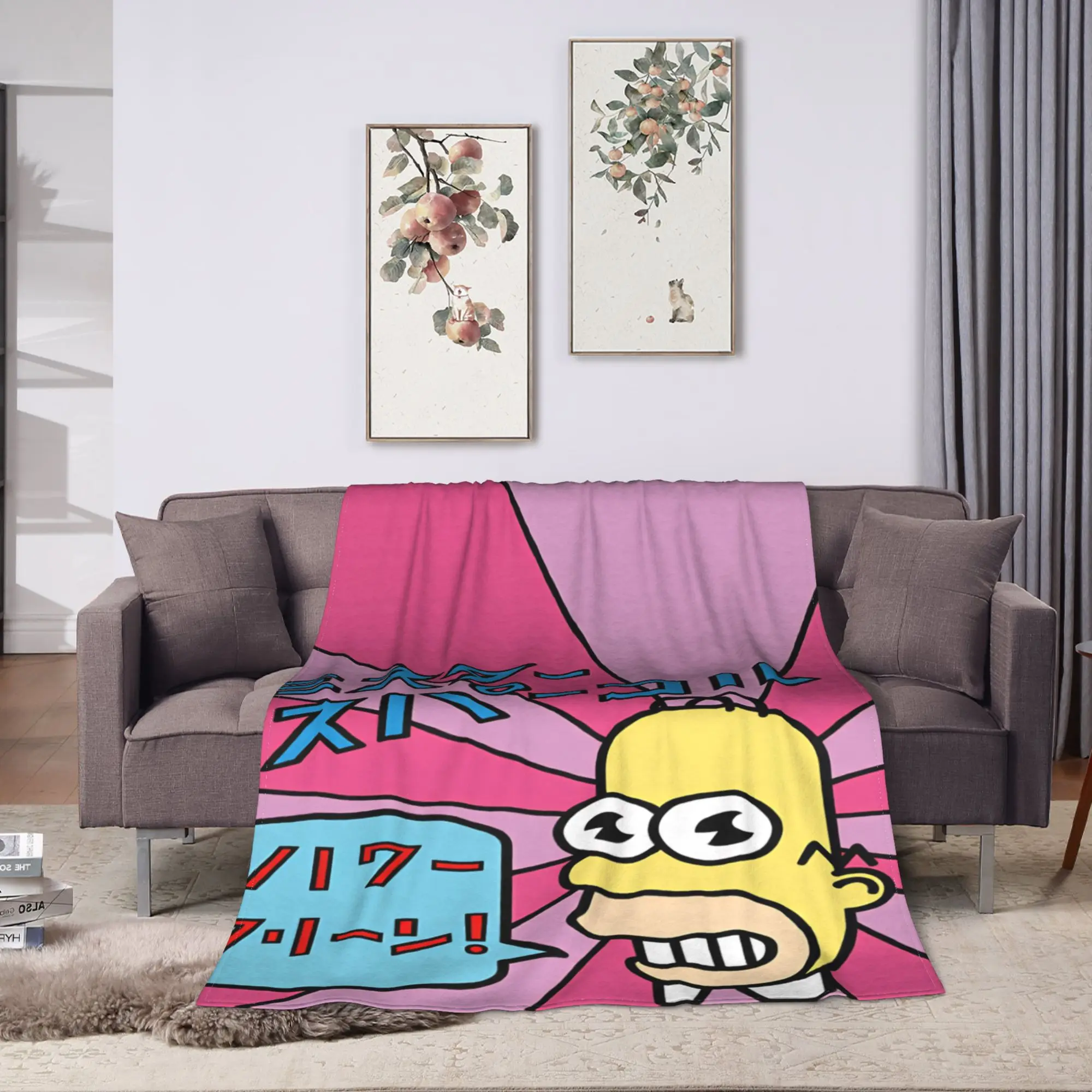 The S-simpsons  Warm Blankets  Airplane Travel Plush Throw Blanket Funny Outdoor Flannel Bedspread Sofa Bed Cover