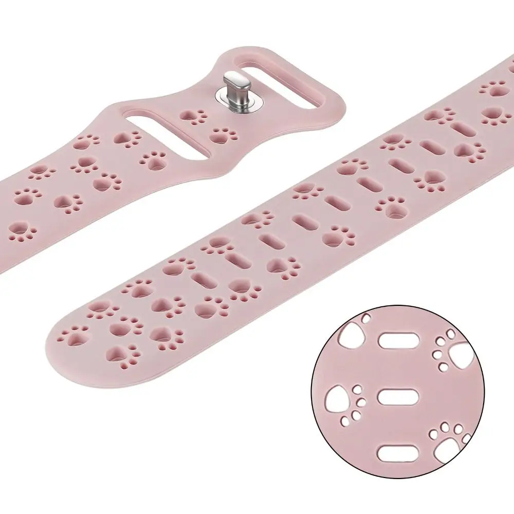 44mm 42mm 40mm Hollow-Out Watch Strap Silicone Solid Color Watch Band Paws Prints Wristband for iWatch Series SE 8 9 7 6 5