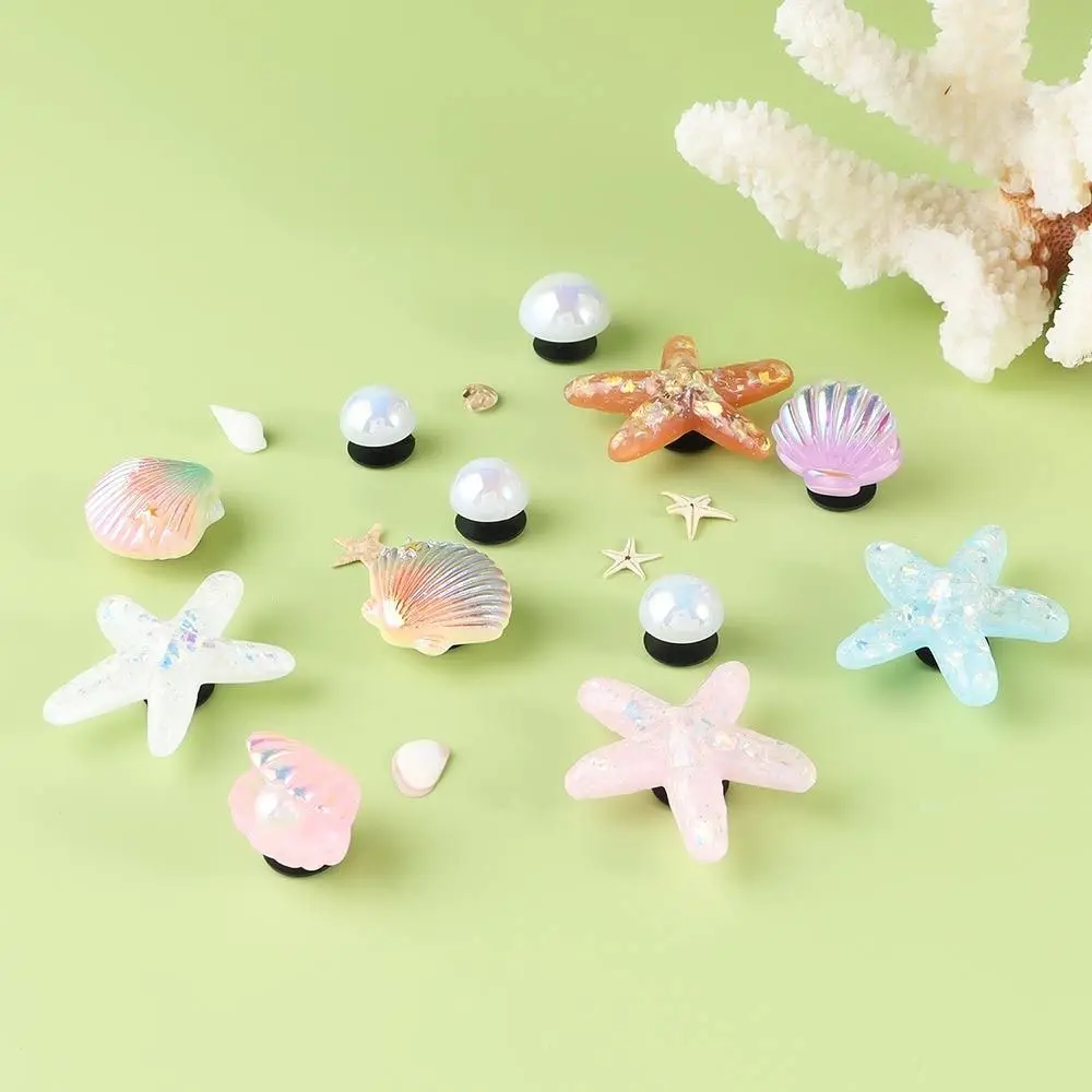 Charms for Bogg Bag Accessories Starfish Shell Flowers Shape Beach Totes Bags Decoration for Rubber Beach Bag with Holes