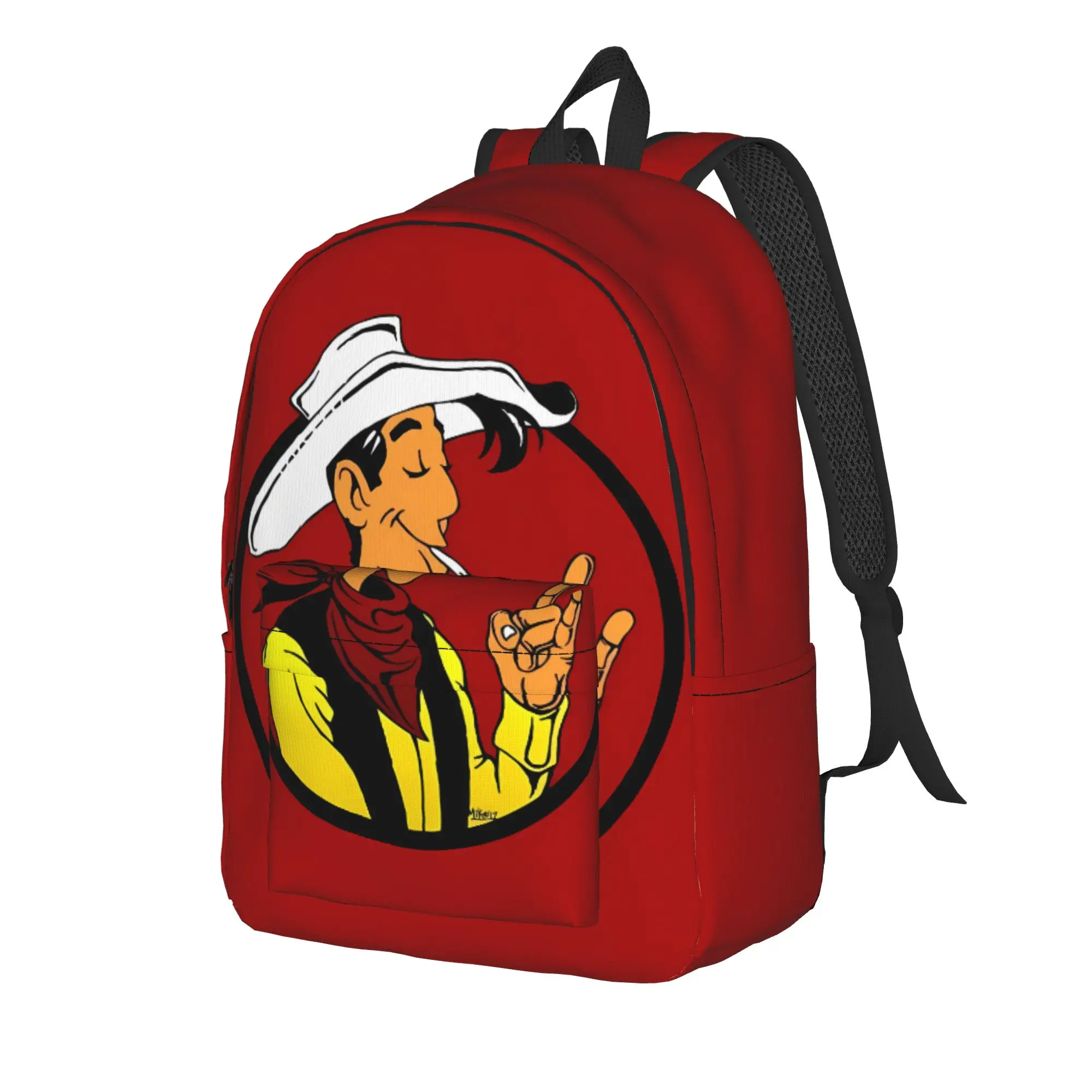 Lucky Luke Cartoon Comics (13) Backpack  Casual Backpacks Student Daily Large High School Bags Colorful Rucksack
