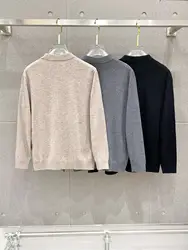 BILLIONAIRE SIJITONGDAMen's autumn and winter high-end business casual pure wool V-neck sweater, the upper body shows M-3XL