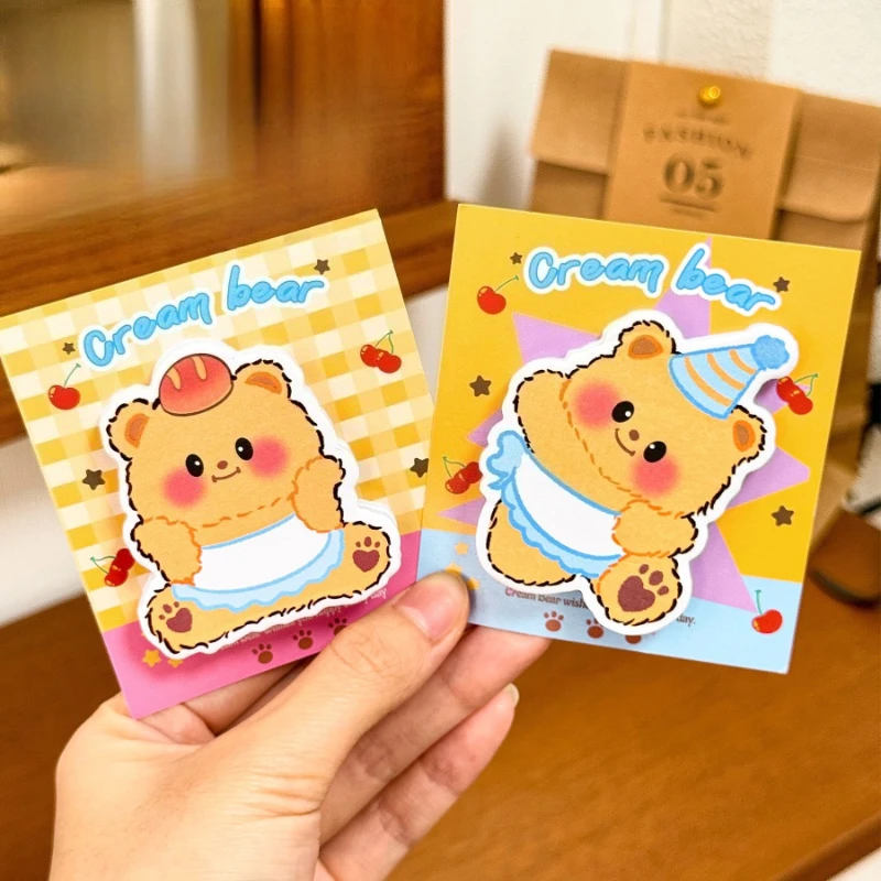 

Подарок Ins Custard Bear Sticky Note Студенческий милый блокнот специальной формы для сообщений с героями мультфильмов, высокое значение N раз, офисные школьные принадлежности