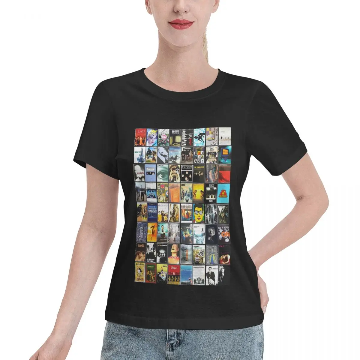 Limited Offer The Best Of Britpop - Vintage Cassette Album Cover Women's T-shirt Gothic Fashion Ladies Shirt