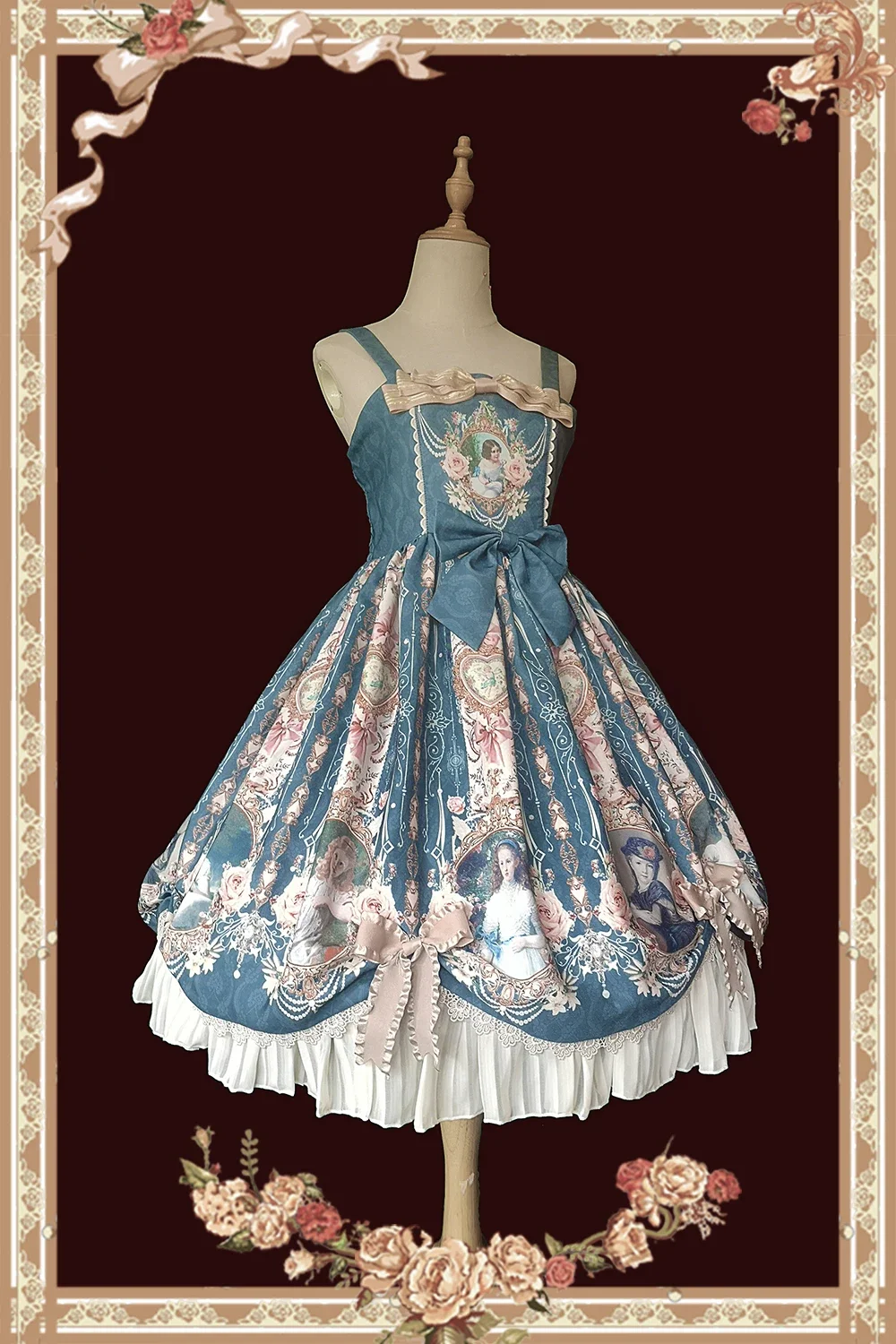 * Portrait of Lady * JSK Vintage Elegant Lolita Skirt Midi Party Dress by Infanta