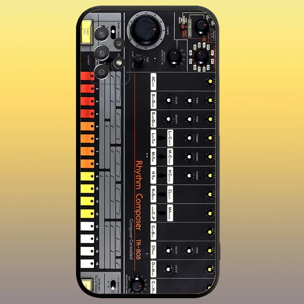 Vintage Synth Synthesizer Phone Case for SamsungA 91,80,73,72,71,70,53,52,51,42,41,40,32,31,30,22,21,20,13 S 4G 5G Black Case