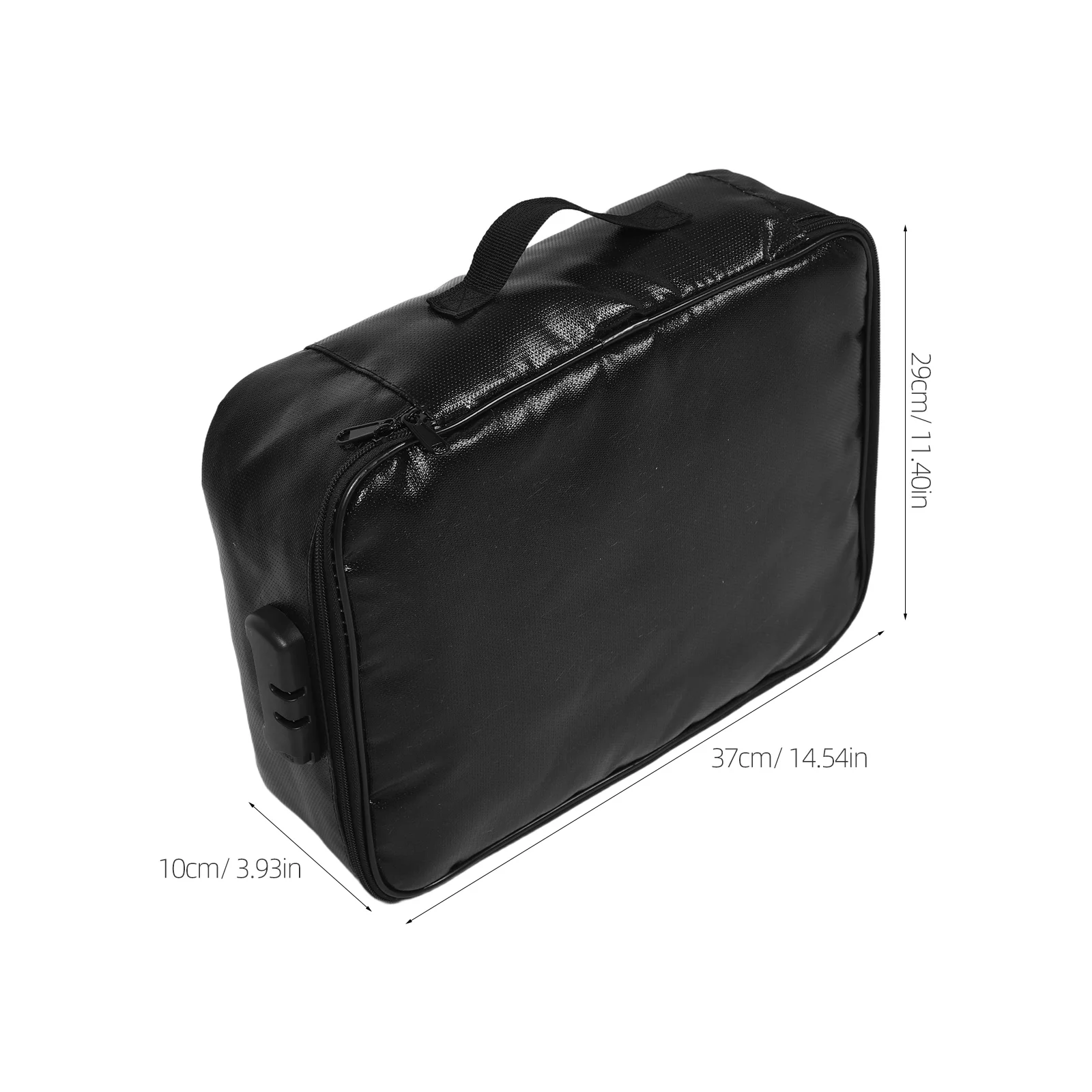 Tas Dokumen Tahan Api Hitam Kapasitas Besar Pengatur File Dengan Kunci Kotak Penyimpanan Sertifikat Tahan Air Untuk Paspor Uang Tunai