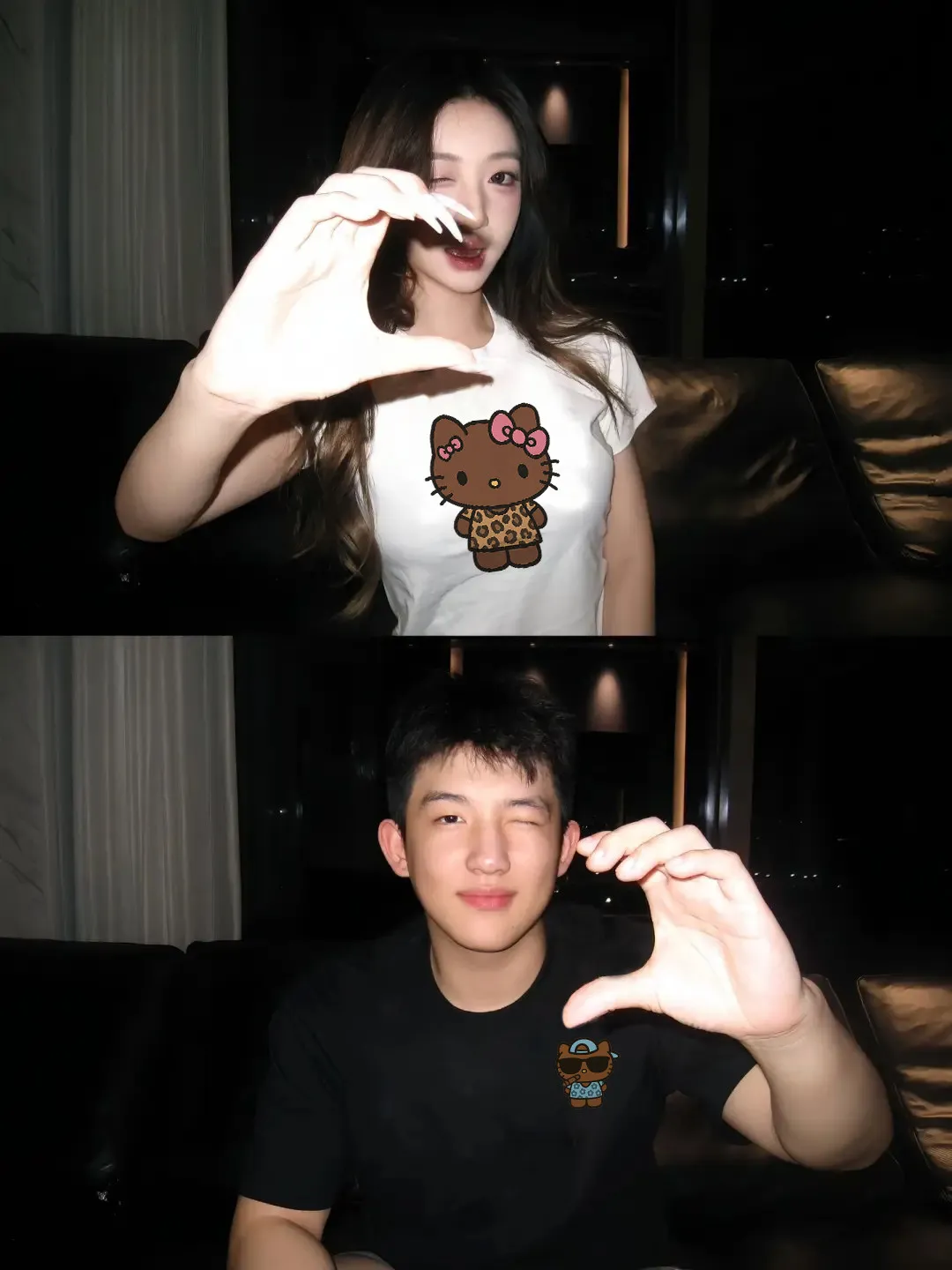 Leopard Print Hello Kitty Couple's Outfit Short-sleeved T-shirt for Women in Summer 2026. New Design High-end Style Top
