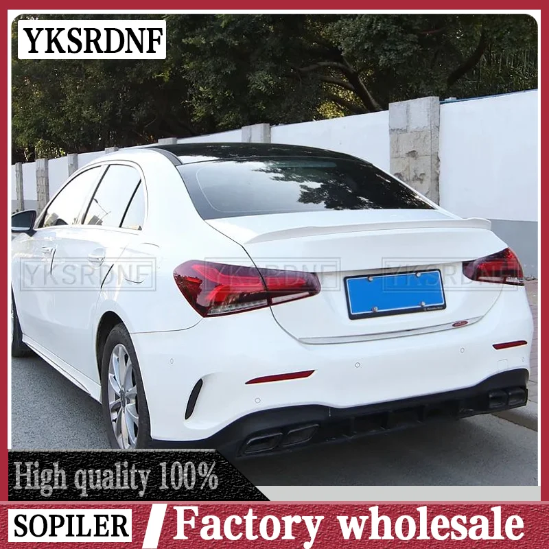 Glossy Black Rear Trunk Spoiler Tail Wing Lip For Mercedes Benz W177 AMG Line Sedan A180 A200 A220 A160 A250 A35 2019 2020 2021+