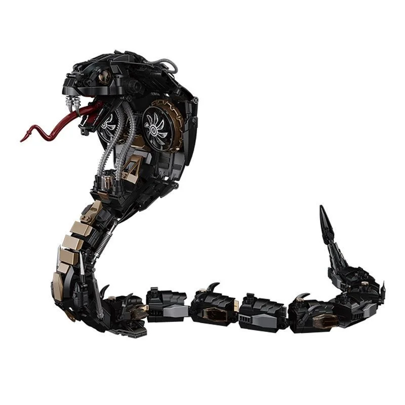 Gesimuleerde cobra diermodel bouwpakket, bouwspeelgoed, verzamelspeelgoed, ornament, bouwstenen, verjaardagscadeau voor kinderen