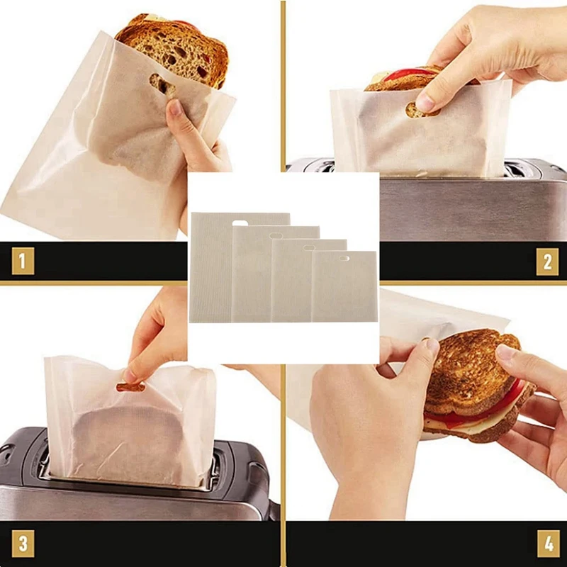 Toaster Bags 40 Pcs Non Stick Toaster Bags Reusable And Heat Resistant Easy To Clean