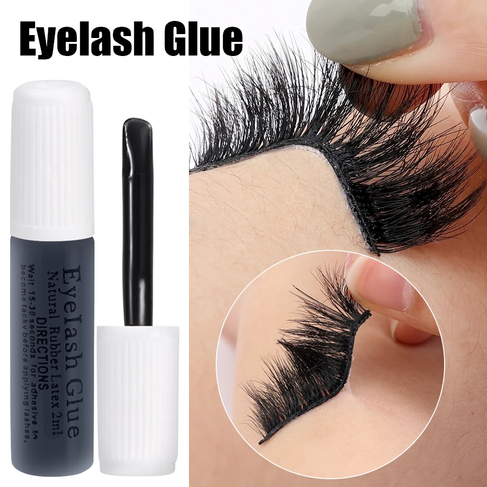 eyelash Glue for False Lashes Super Strong Hold Long Lasting 24H Waterproof Latex Free Eyes Strip  Lash Adhesive Black Clear 1g