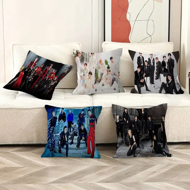 Kpop Hot A-Ateez Singer Pillow Gift Home Office Decoration Bedroom Sofa Car Cushion Cover case 45x45