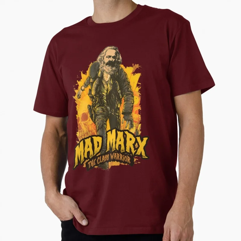 تي شيرت Mad Marx - The Class Warrior Socialist Philosopher Comوني مضحك هدية تي شيرت كبير الحجم ملابس مطبوعة قطنية 100%