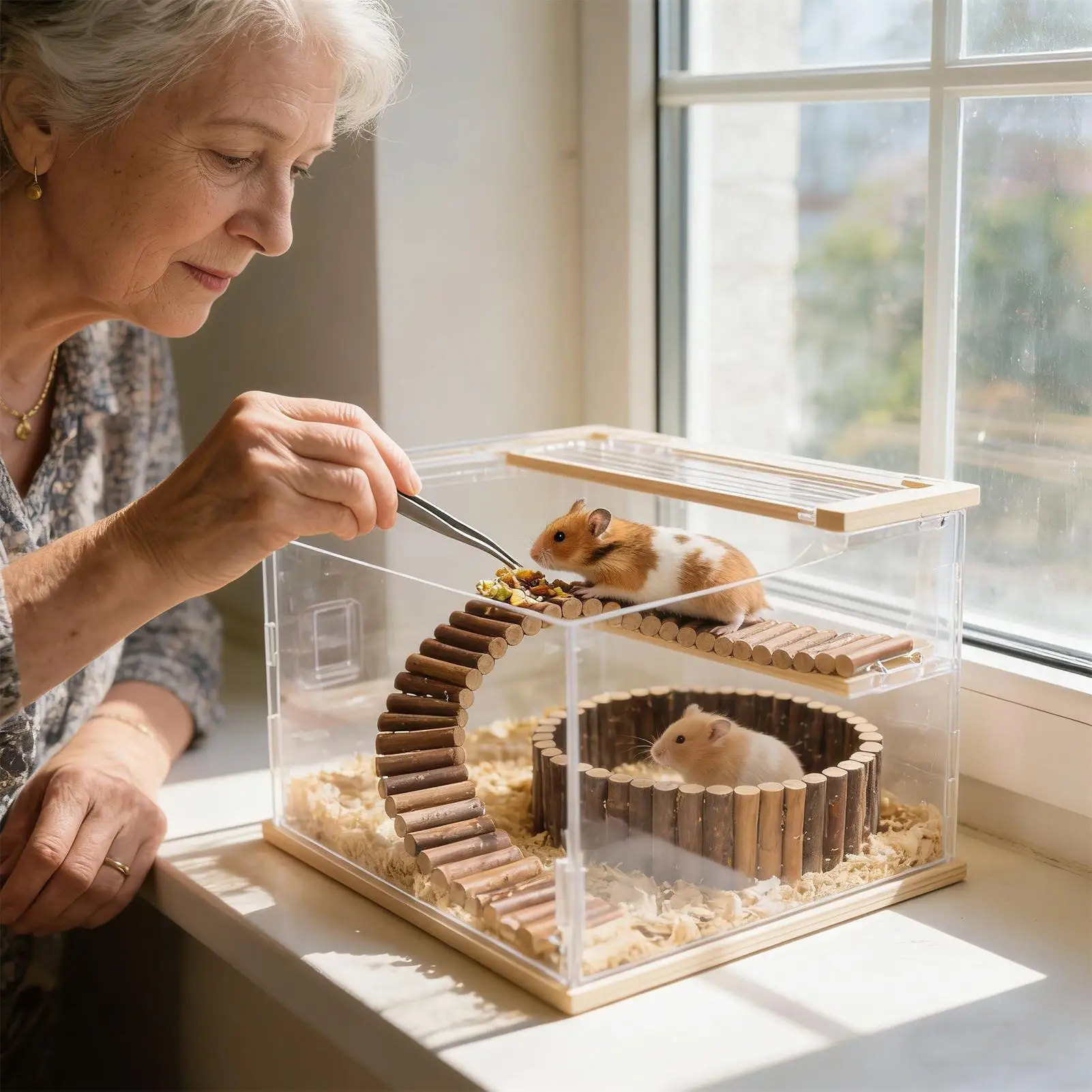 

Hamster Bridge Small Animal Cage Accessories Chew Fence Hamster Ladder Bridge For Mouse Chinchilla Reptile Gerbil Chipmunk Sugar