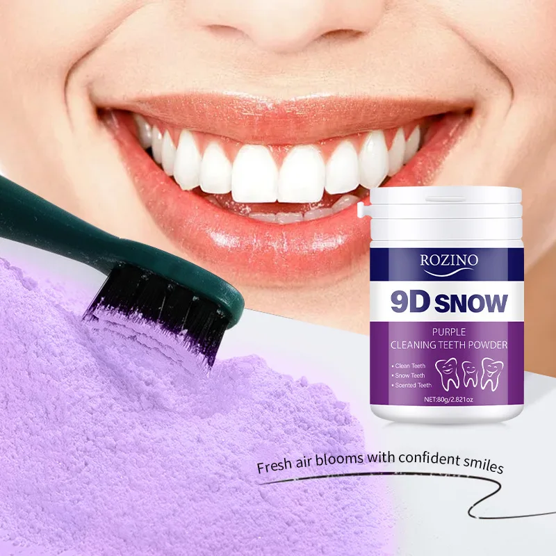 Remove Tooth Stains Purple Tooth Powder, Brushing Supplies, Fresh Breath Cleaning Powder Tooth Whitening Products