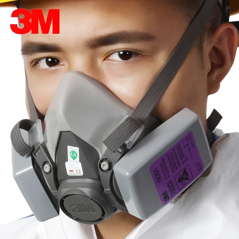 3M Reusable 6200 Dust Mask 7093 Electrostatic Filter Cotton Box Smog Coal Mine Polishing Industrial Particulate P100 Respirator