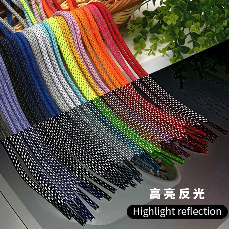 

4.5mm Twill Highlight Luminous Reflective Round Mobile Phone Lanyard Pants Rope Reflective Hat Rope Round Reflective Shoelace